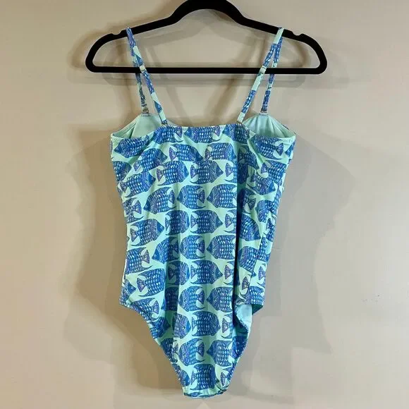 Vineyard Vines Tang Fish Blue One Piece Swimsuit size Small